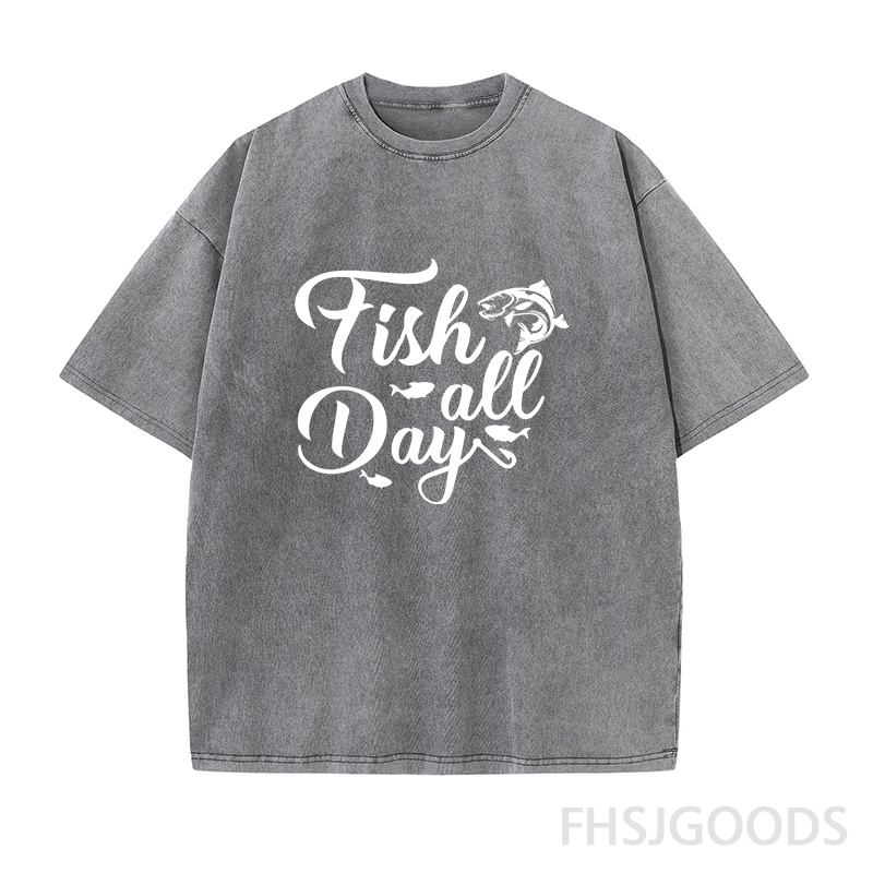Fish All Day Performance Unisex Distressed T-Shirt