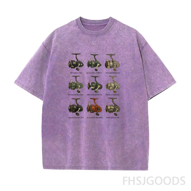 Fixed Spool Reels Fishing Unisex Distressed T-Shirt