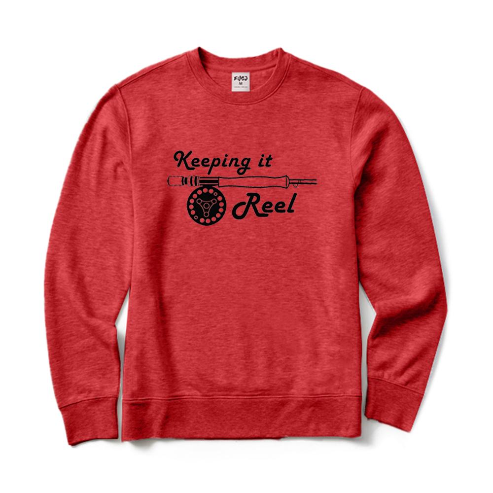 Keeping It Reel Fly Fishing Rod Graphic Crewneck Sweatshirt