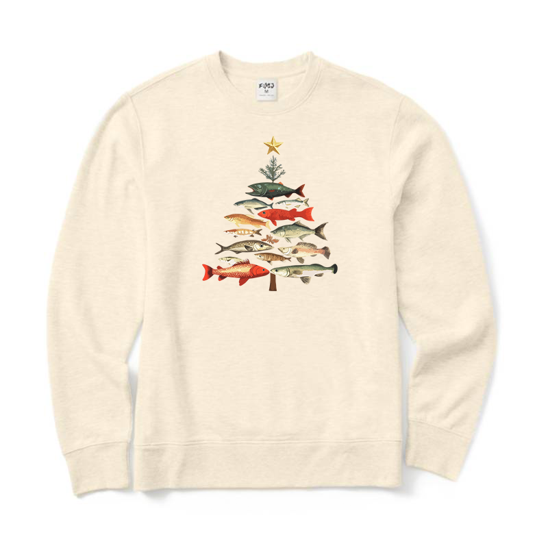 Fish Christmas Tree Crewneck Sweatshirt