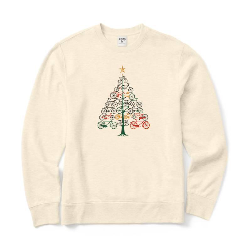 Bicycle Christmas Tree Crewneck Sweatshirt