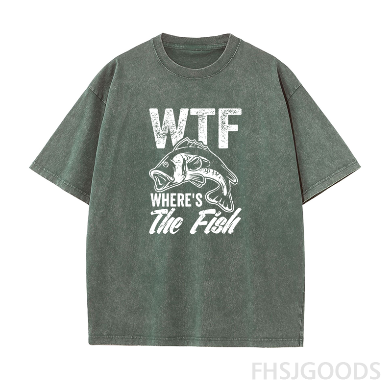 Wtf Wheres The Fish Unisex Distressed T-Shirt