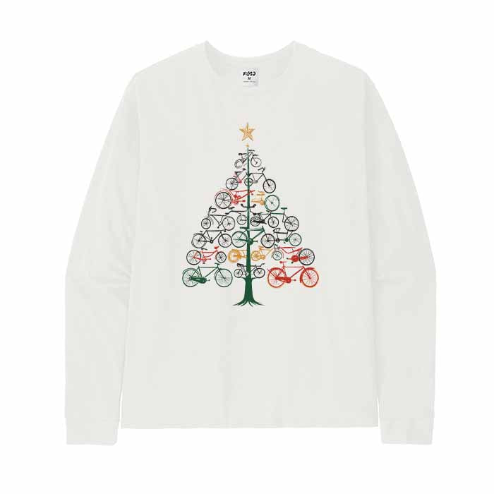 Bicycle Christmas Tree Long Sleeve T-Shirt