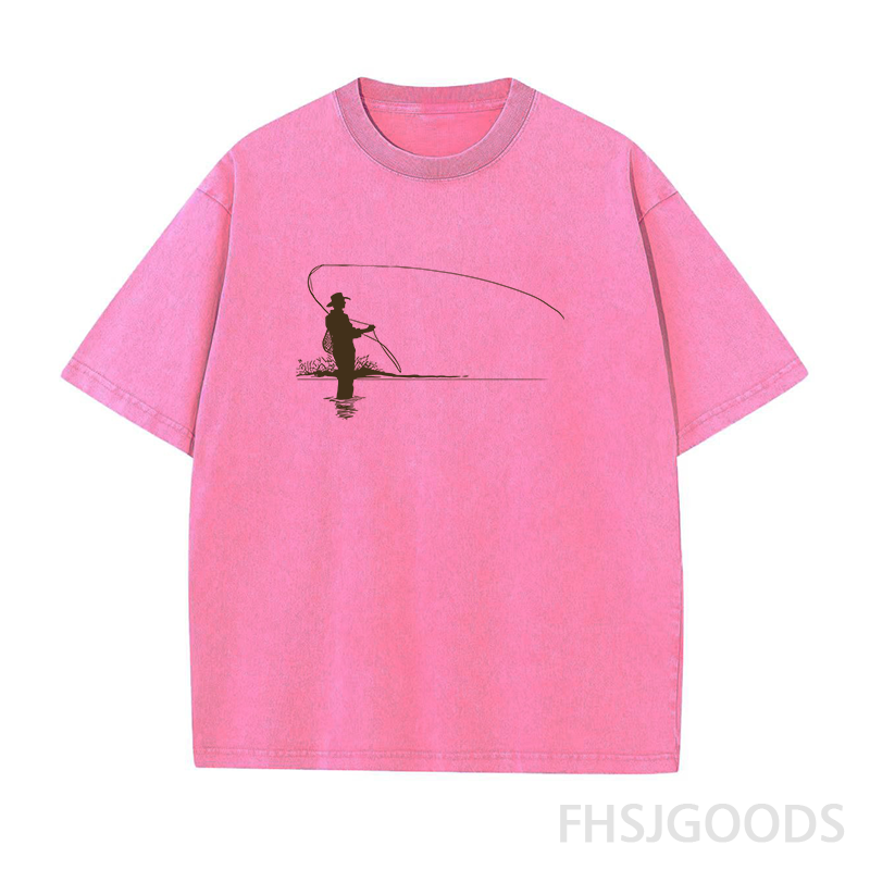 Fly Fishing Casting Unisex Distressed T-Shirt