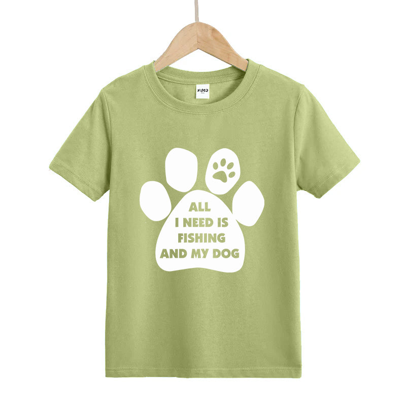 ALL I NEED IS FISHING AND MY DOG Kids T-Shirt