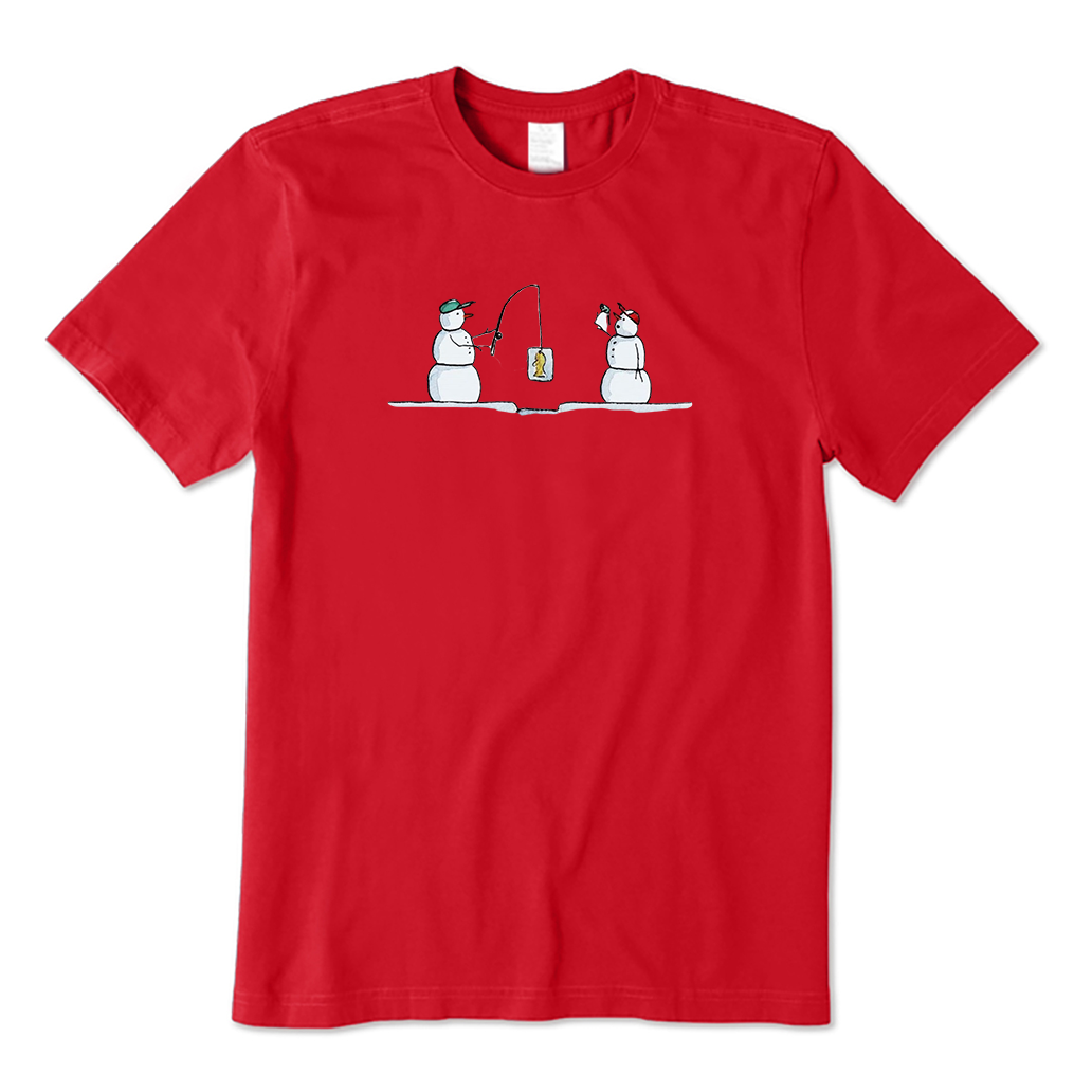 Snowmen Fishing Christmas T-Shirt