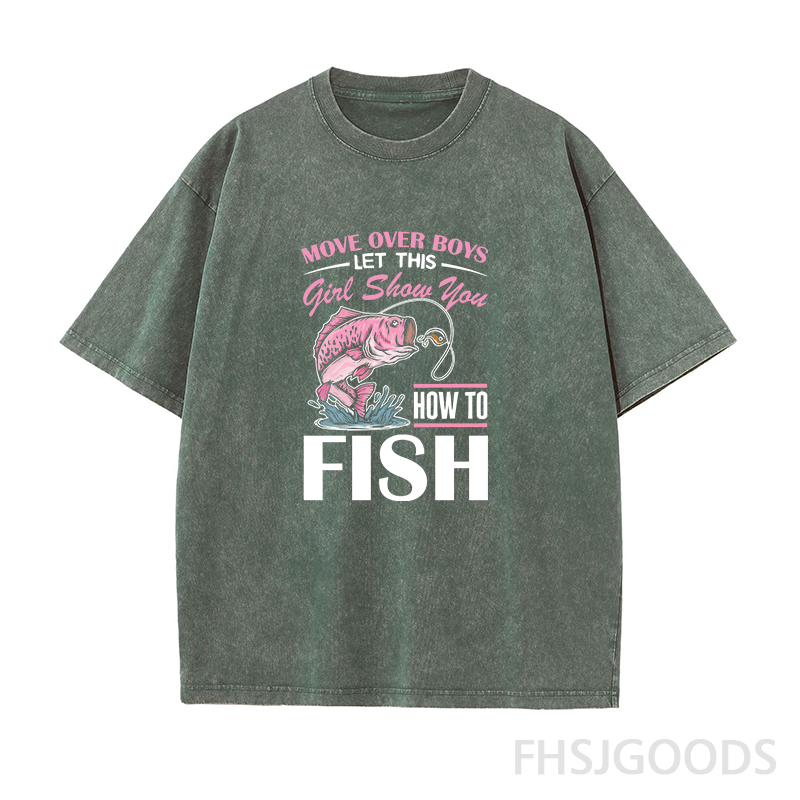 Let This Girl Show You How To Fish Unisex Distressed T-Shirt