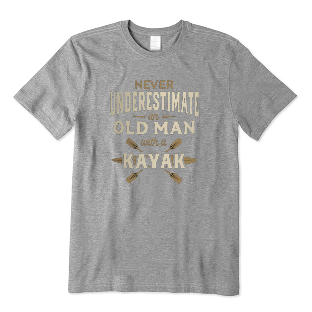 Never Underestimate An Old Man with A Kayak T-Shirt