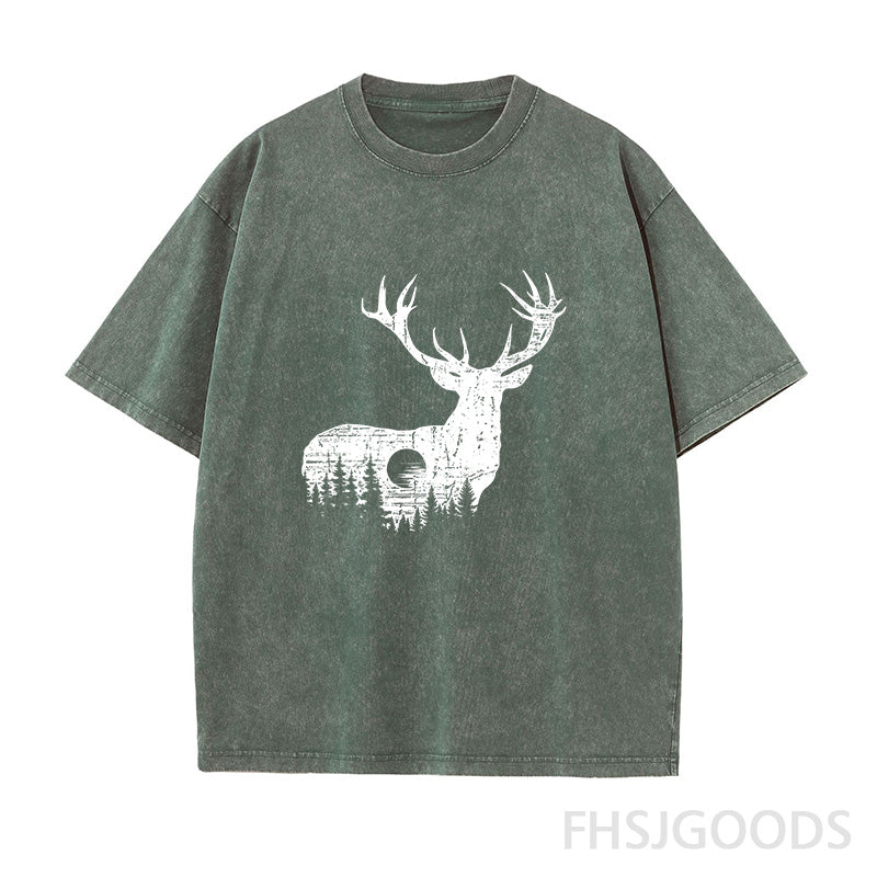Deer Unisex Distressed T-Shirt