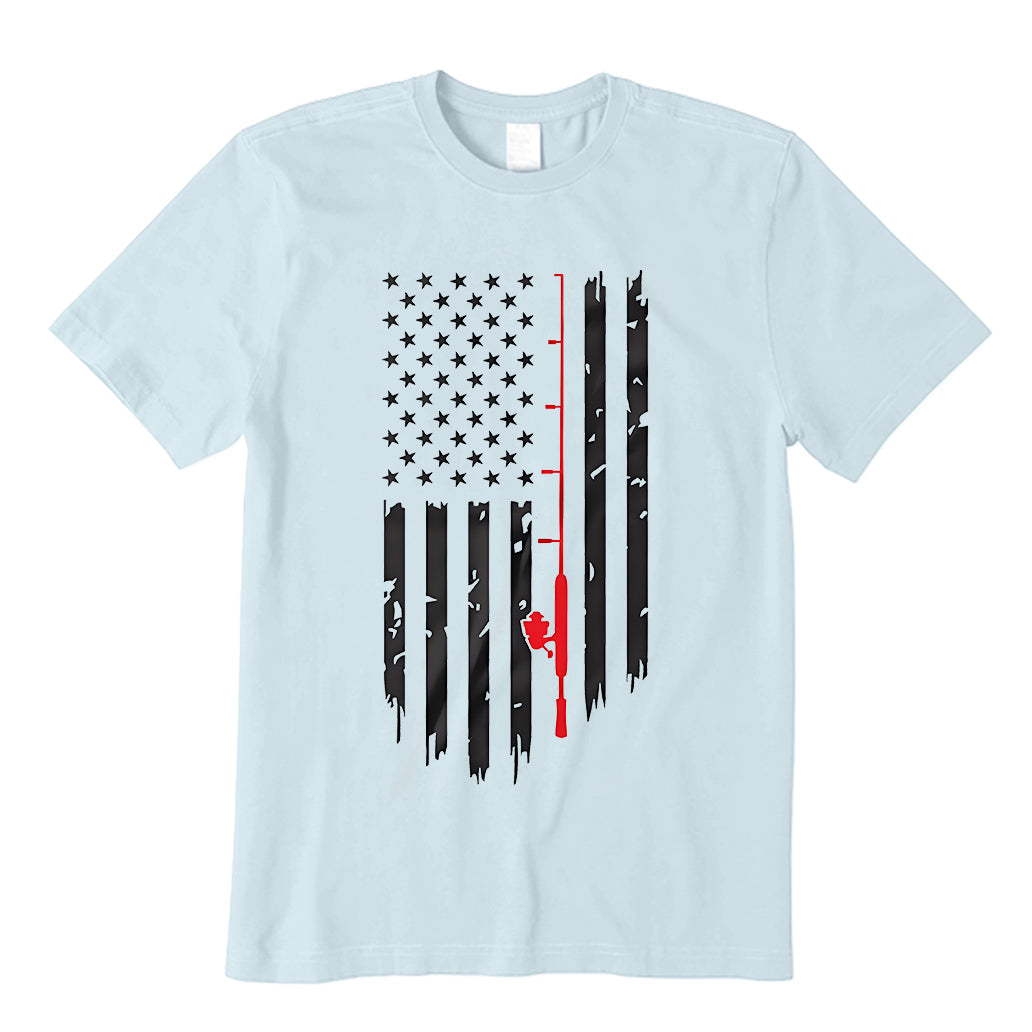 Flag with Fishing Rod T-Shirt