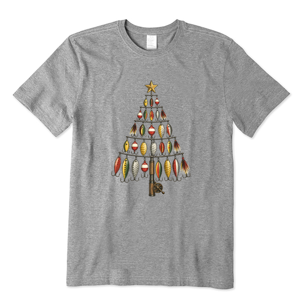 Fishing Lure Christmas Tree Fisherman T-Shirt