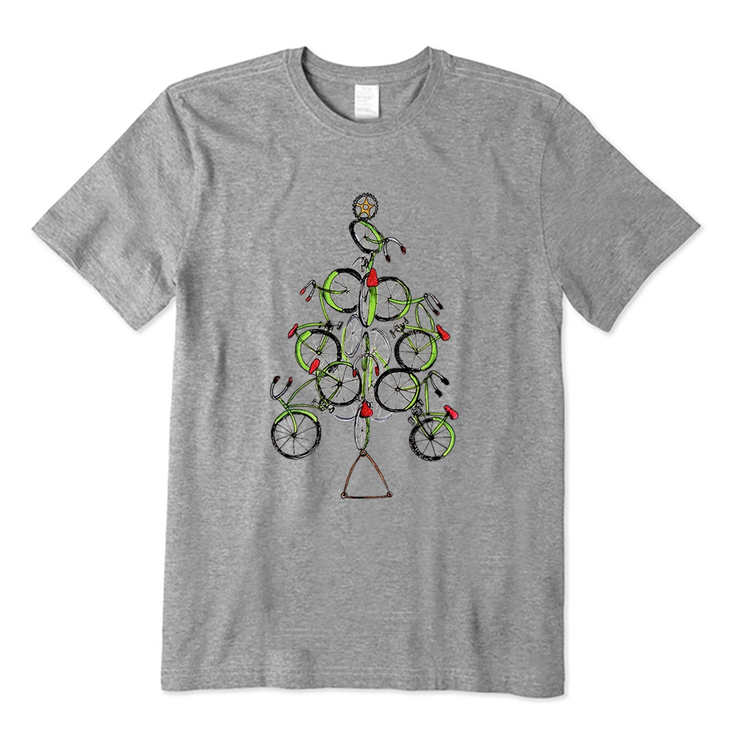 Bicycle Tree Christmas T-Shirt