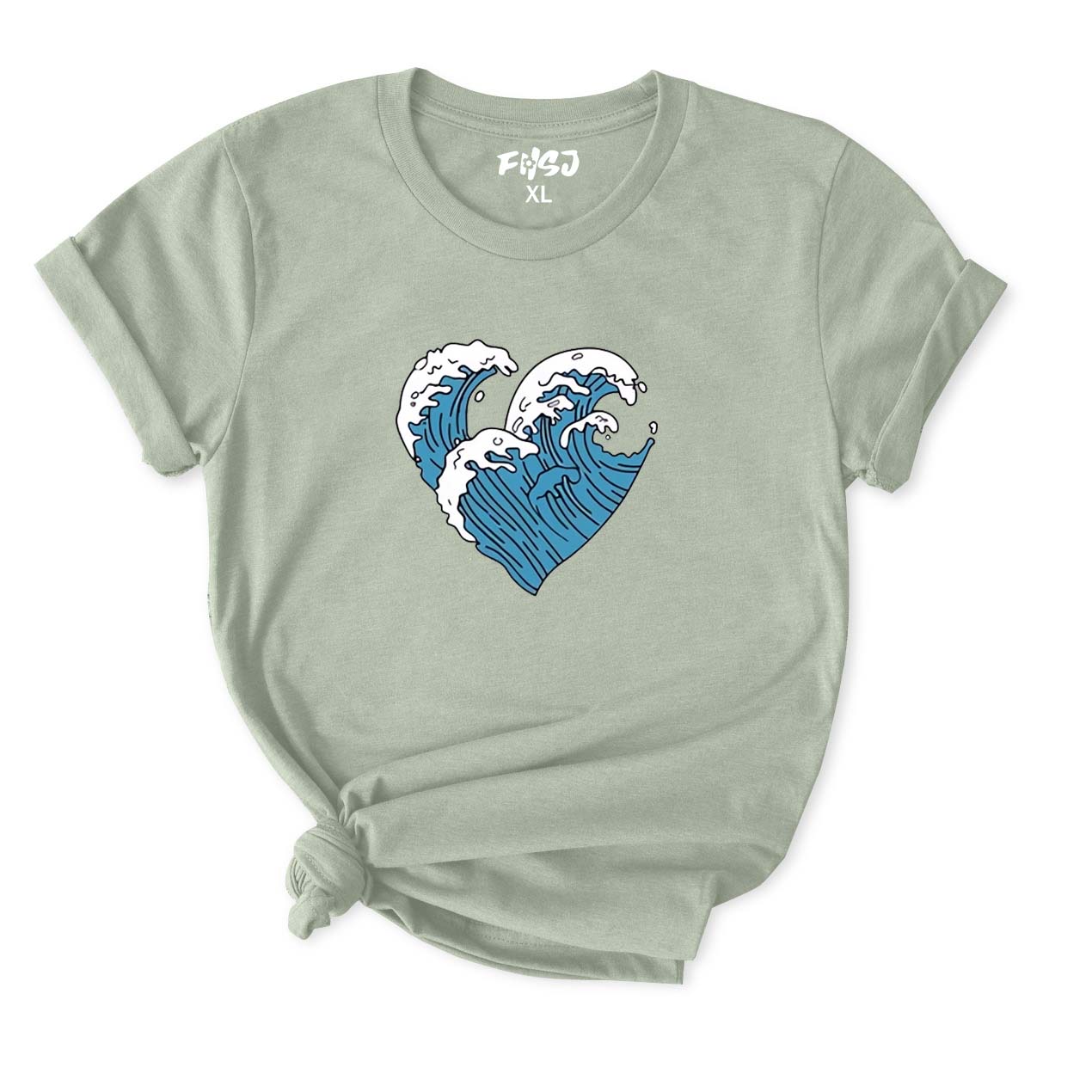 Ocean Wave Heart T-Shirt for Women