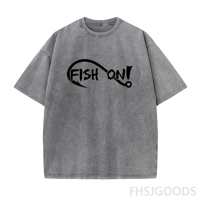 Fish On Fishing Unisex Distressed T-Shirt