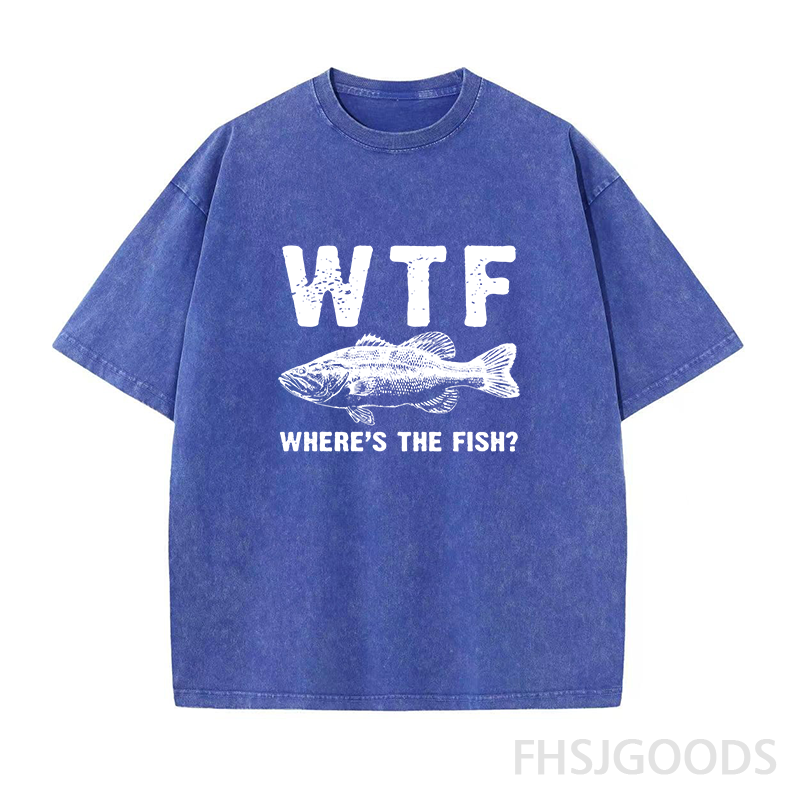 WTF Where's The Fish Bass Unisex Distressed T-Shirt