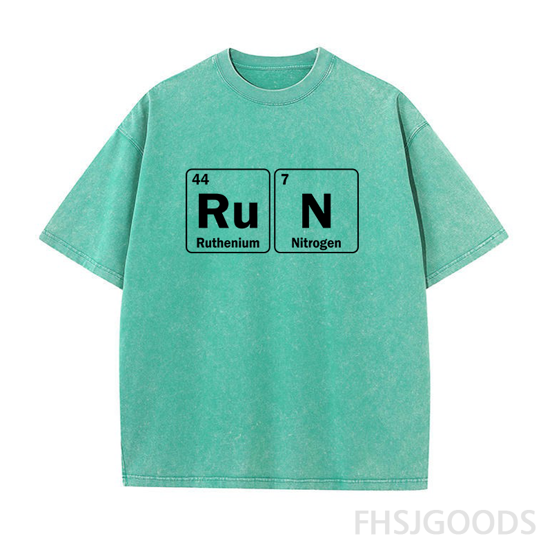 Run Periodic Table Unisex Distressed T-Shirt