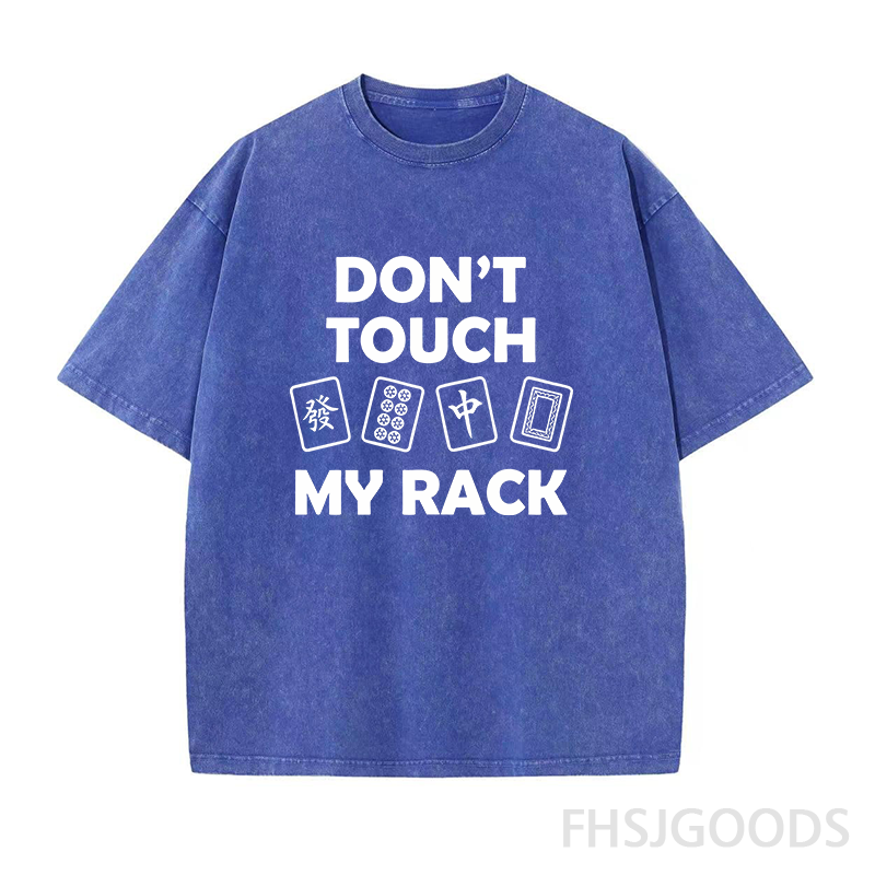 Don't Touch My Rack Mahjong Unisex Distressed T-Shirt