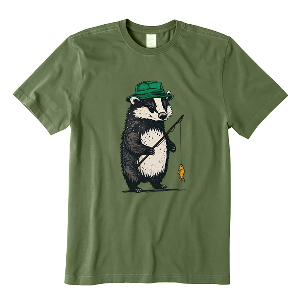 Fishing Badger T-Shirt