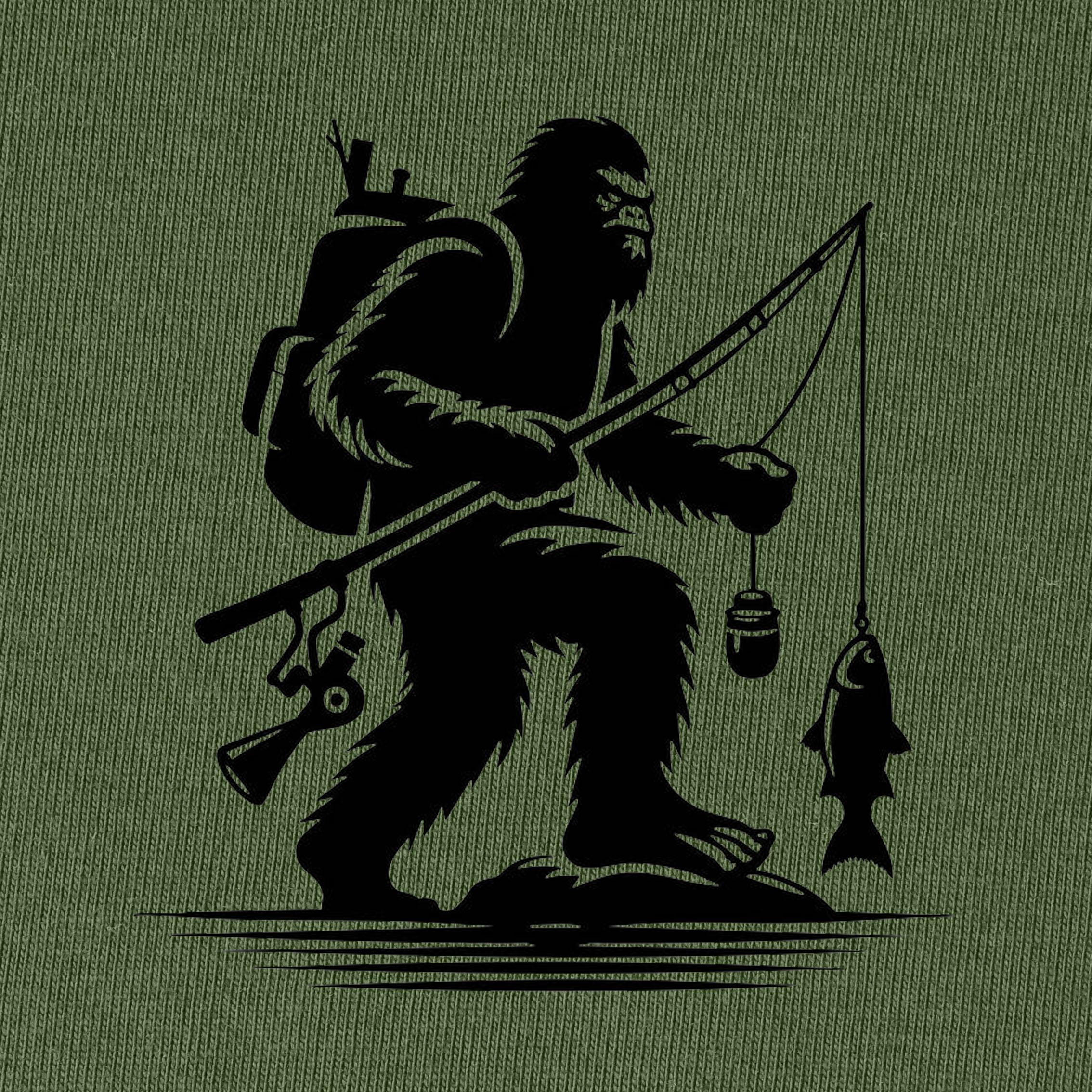 Bigfoot Fishing T-Shirt