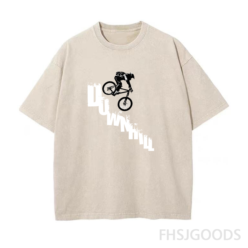 Mountain Bike Downhill Unisex Distressed T-Shirt