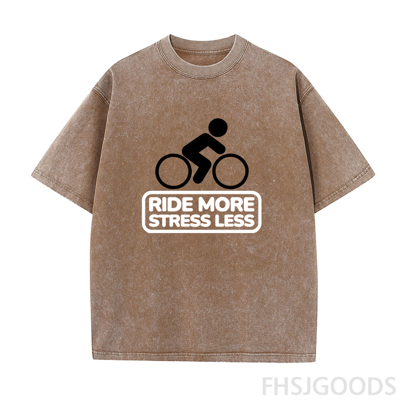 Ride More Stress Less Unisex Distressed T-Shirt