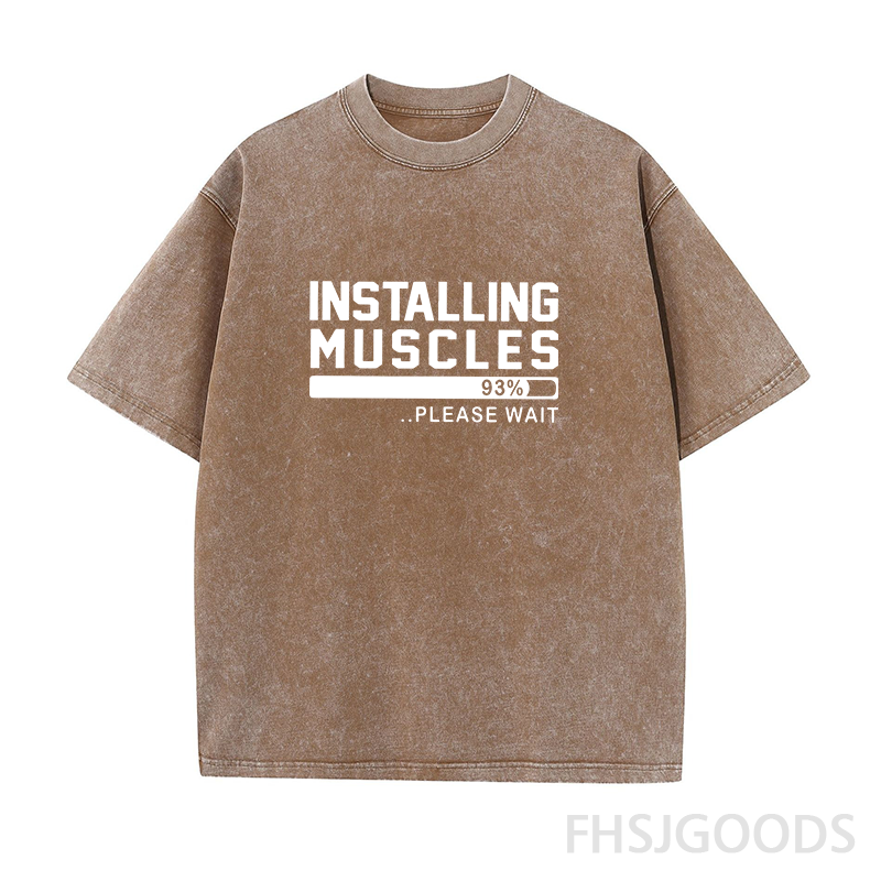 Installing Muscles Unisex Distressed T-Shirt