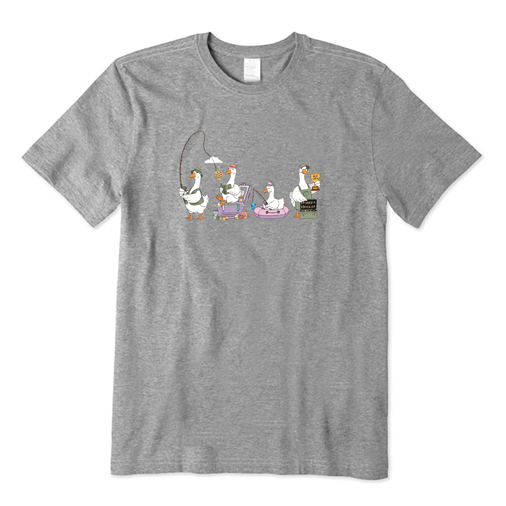 Funny Fishing Goose T-shirt
