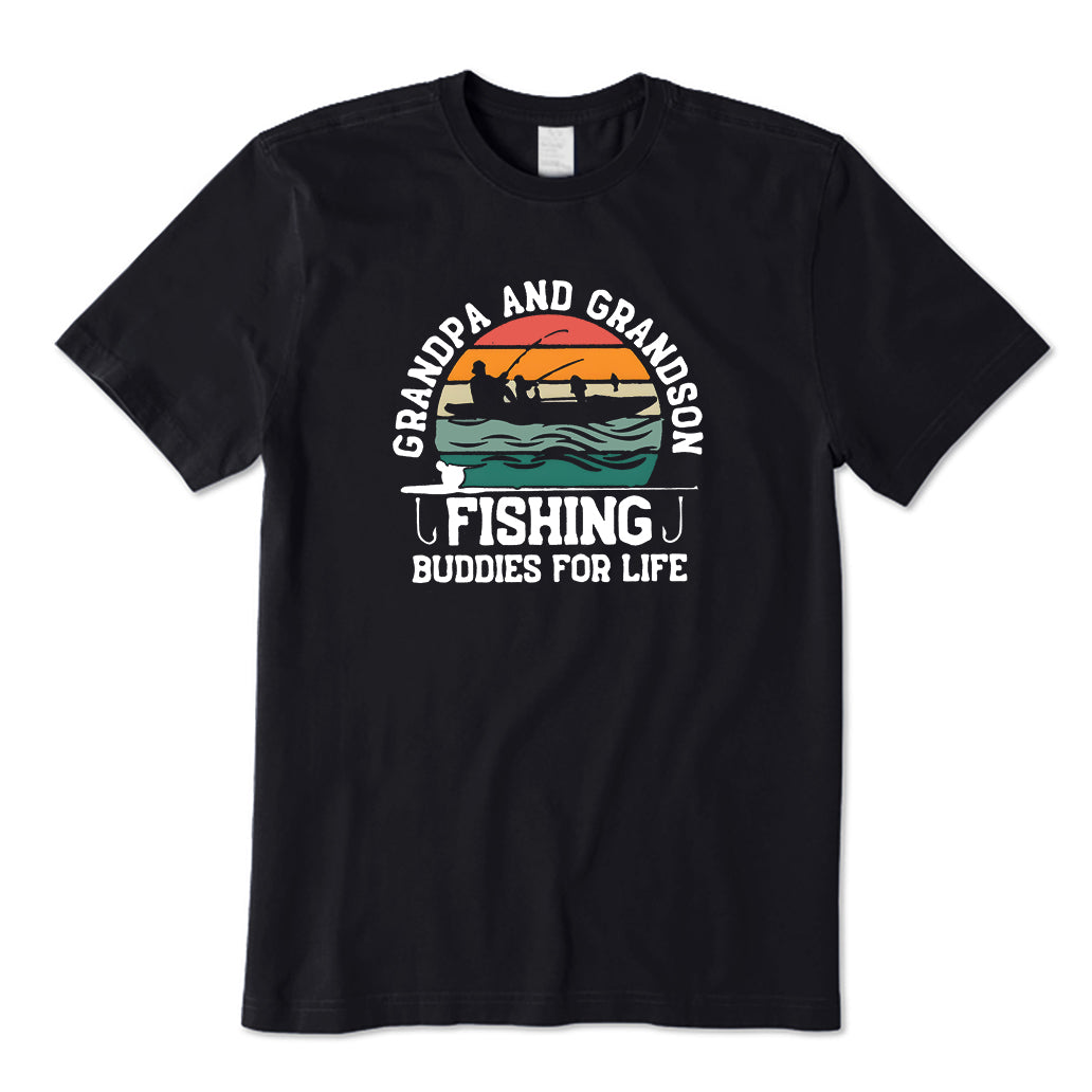 Grandpa Grandson Fishing Buddies For Life T-Shirt