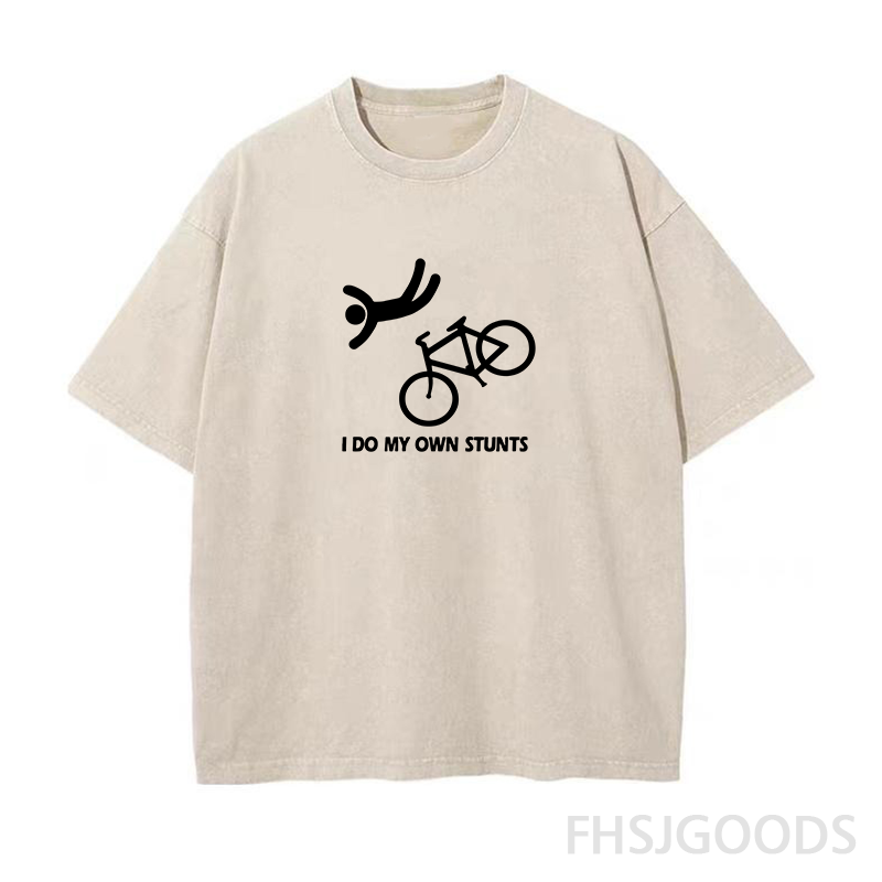 Funny Bike Stunt Unisex Distressed T-Shirt