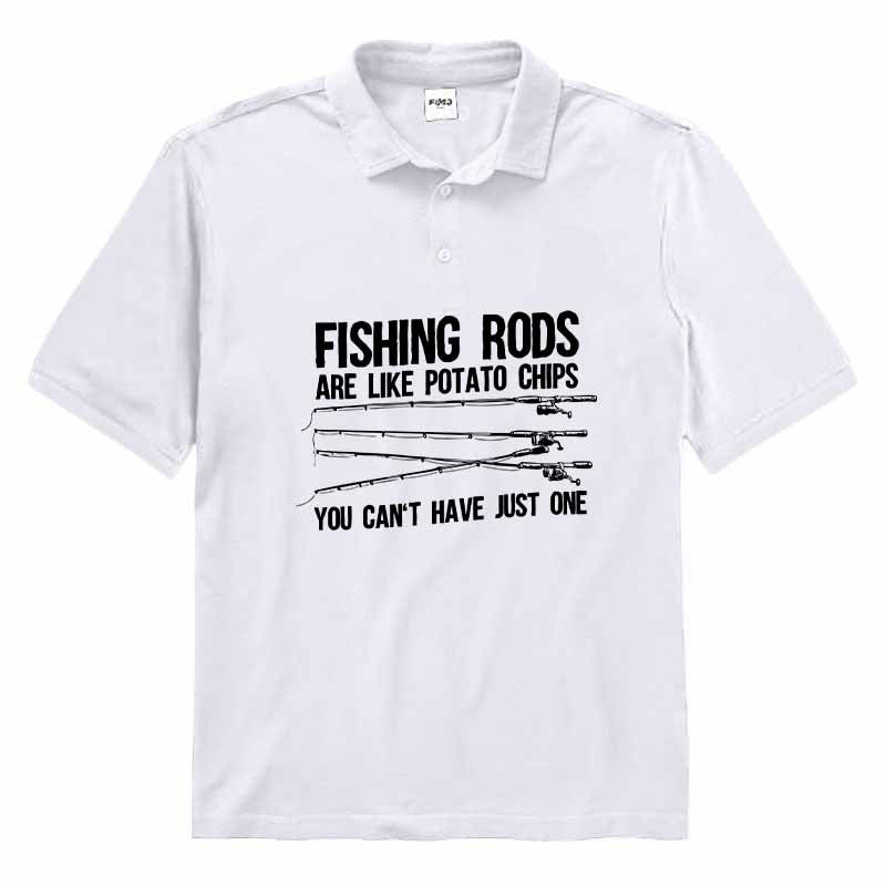 Fishing rods are like potato chips Polo Shirt