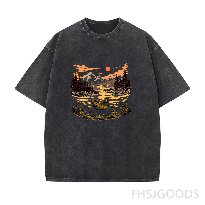 Let's Go Fishing Unisex Distressed T-Shirt