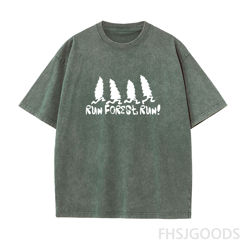RUN FOREST RUN Unisex Distressed T-Shirt
