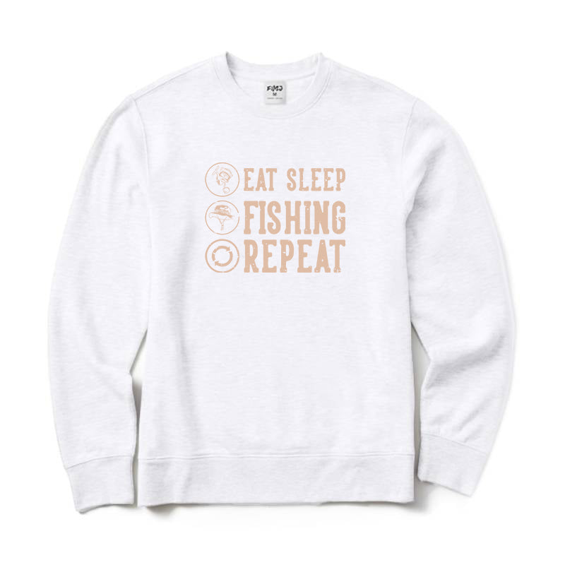 Eat Sleep Fishing Repeat Crewneck Sweatshirt