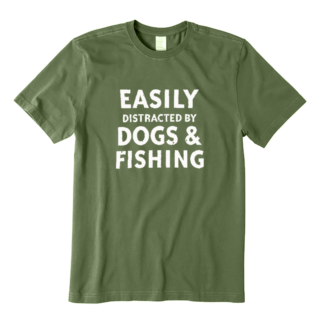 Easily Distracted by Dogs And Fishing T-shirt