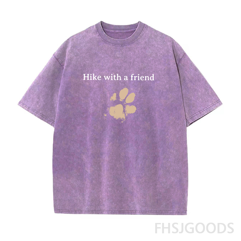 Hiking with Dogs Unisex Distressed T-Shirt