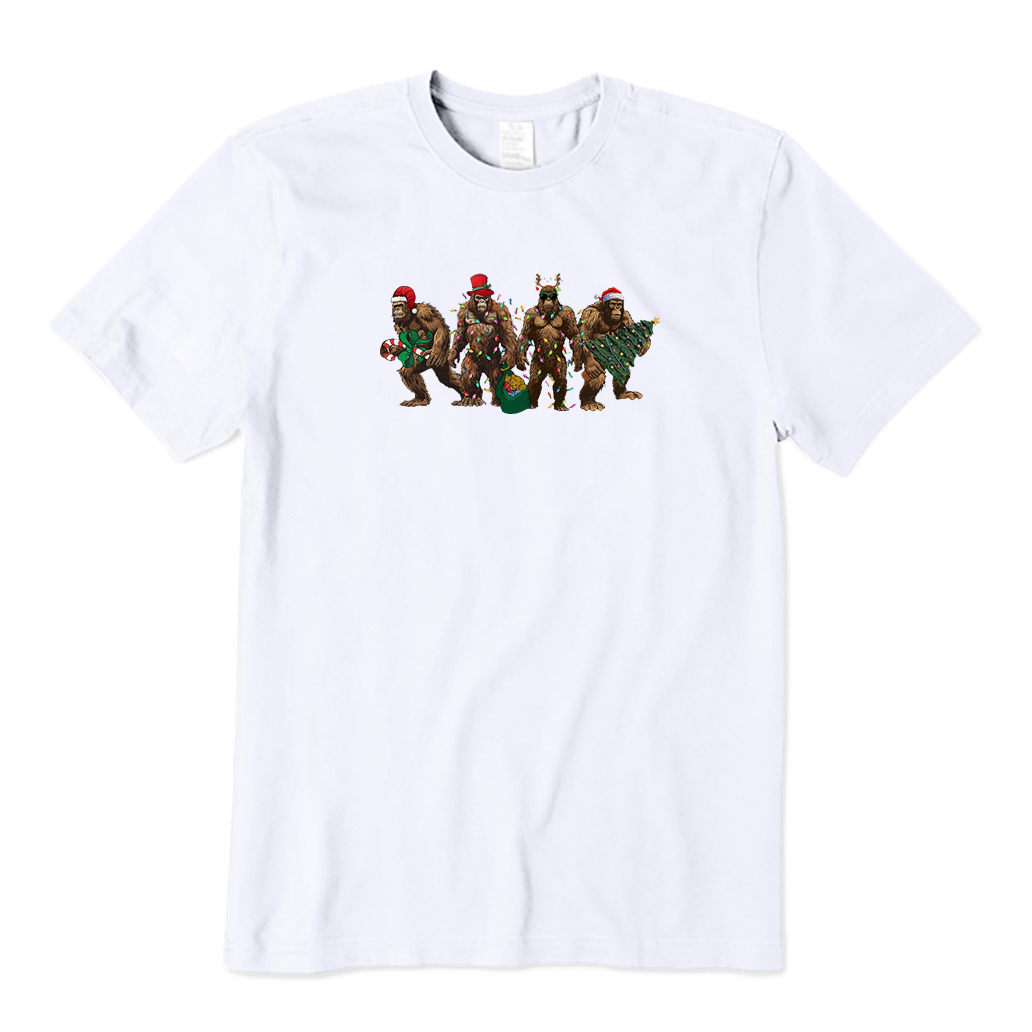 Bigfoot Santa Christmas Lights T-Shirt