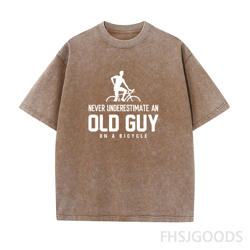Old Guy on A Bicycle Unisex Distressed T-Shirt