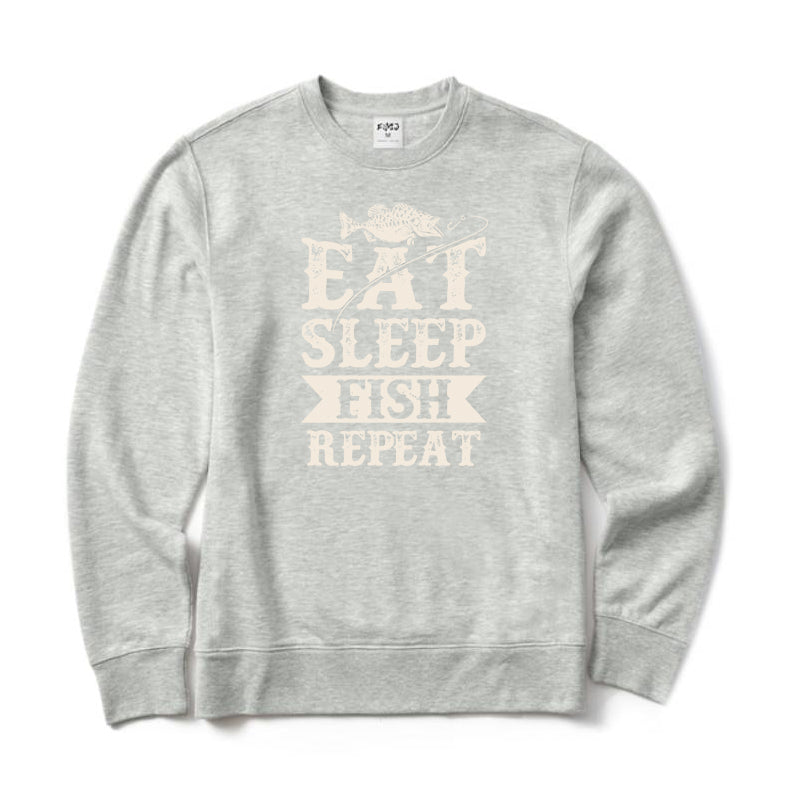 Eat Sleep Fish Repeat Crewneck Sweatshirt