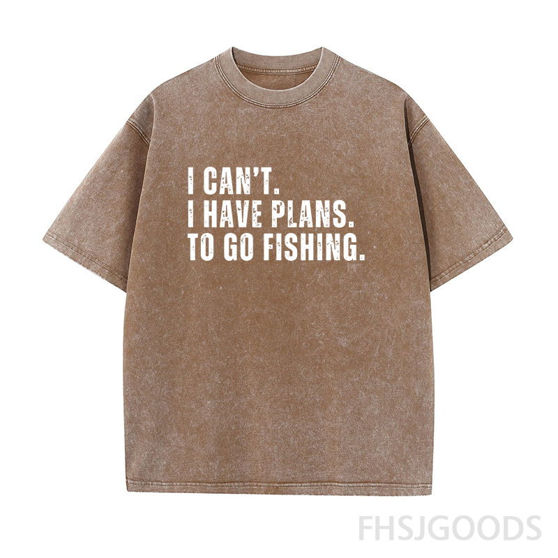 I Can't I Have Plans Go Fishing Unisex Distressed T-Shirt