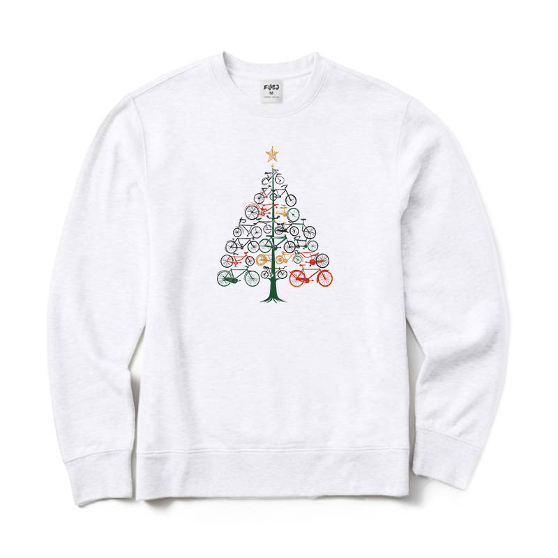 Bicycle Christmas Tree Crewneck Sweatshirt