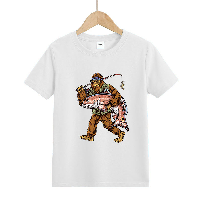 Big Foot Fisherman Kid's T-Shirt