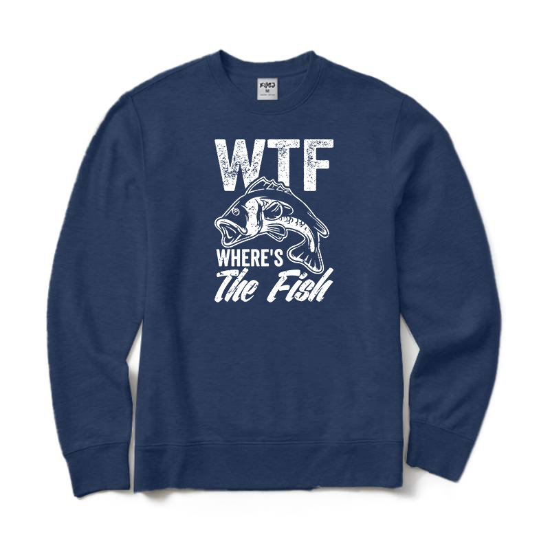 wtf wheres the fish Crewneck Sweatshirt