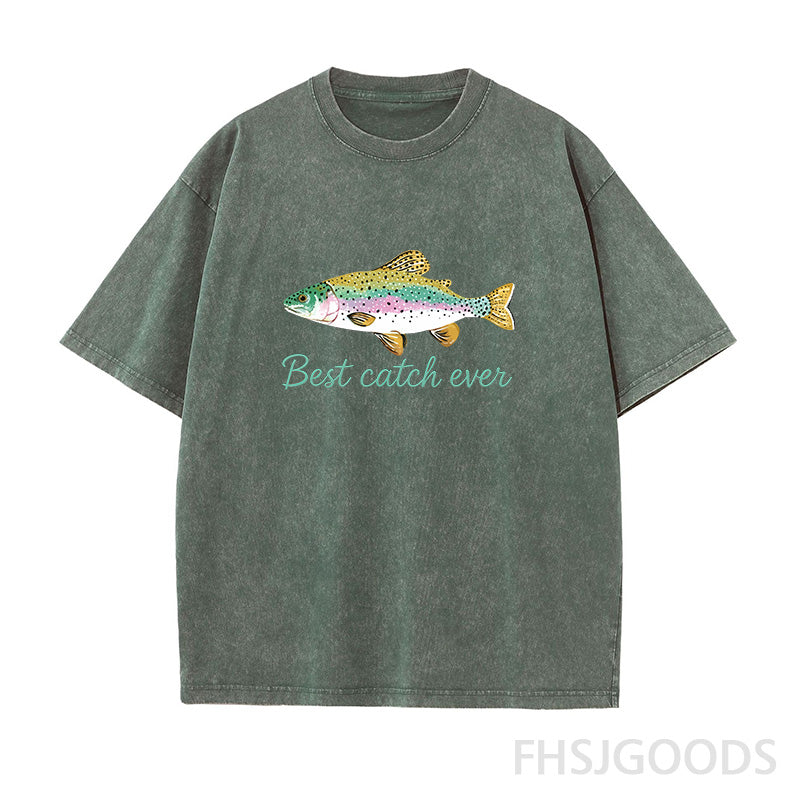 Best Catch Ever Unisex Distressed T-Shirt