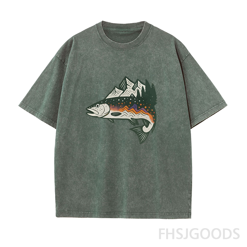 Trout Mountain Unisex Distressed T-Shirt
