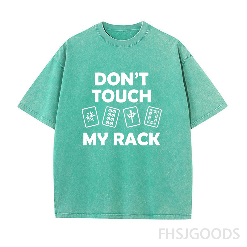 Don't Touch My Rack Mahjong Unisex Distressed T-Shirt
