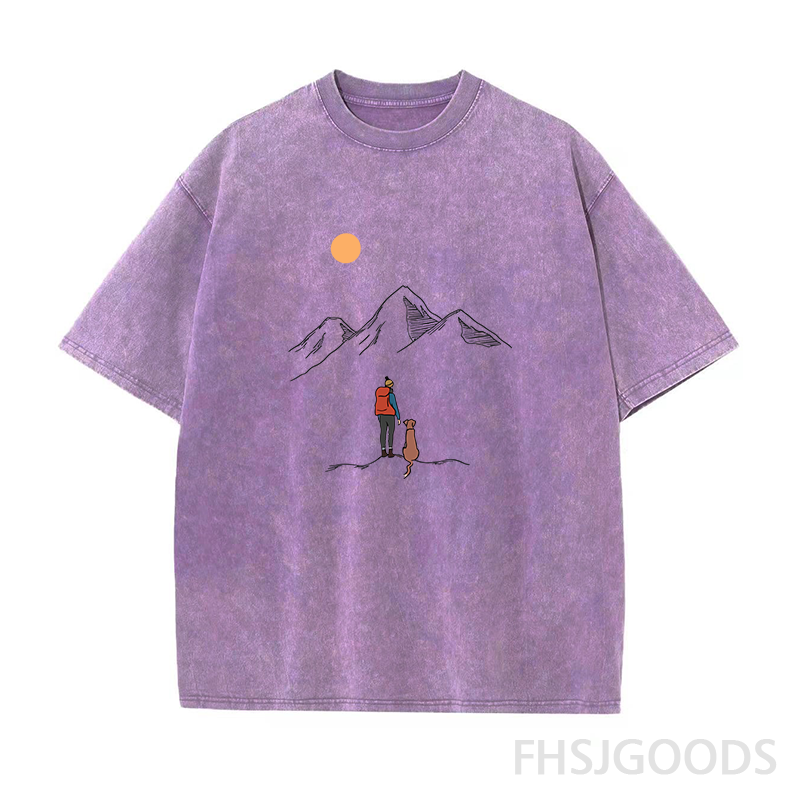 Mountain Hiking Unisex Distressed T-Shirt