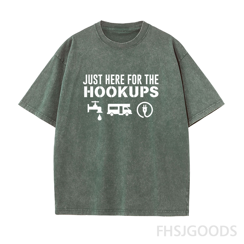 Just Here For The Hookups Unisex Distressed T-Shirt