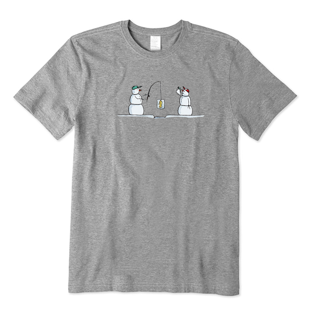 Snowmen Fishing Christmas T-Shirt