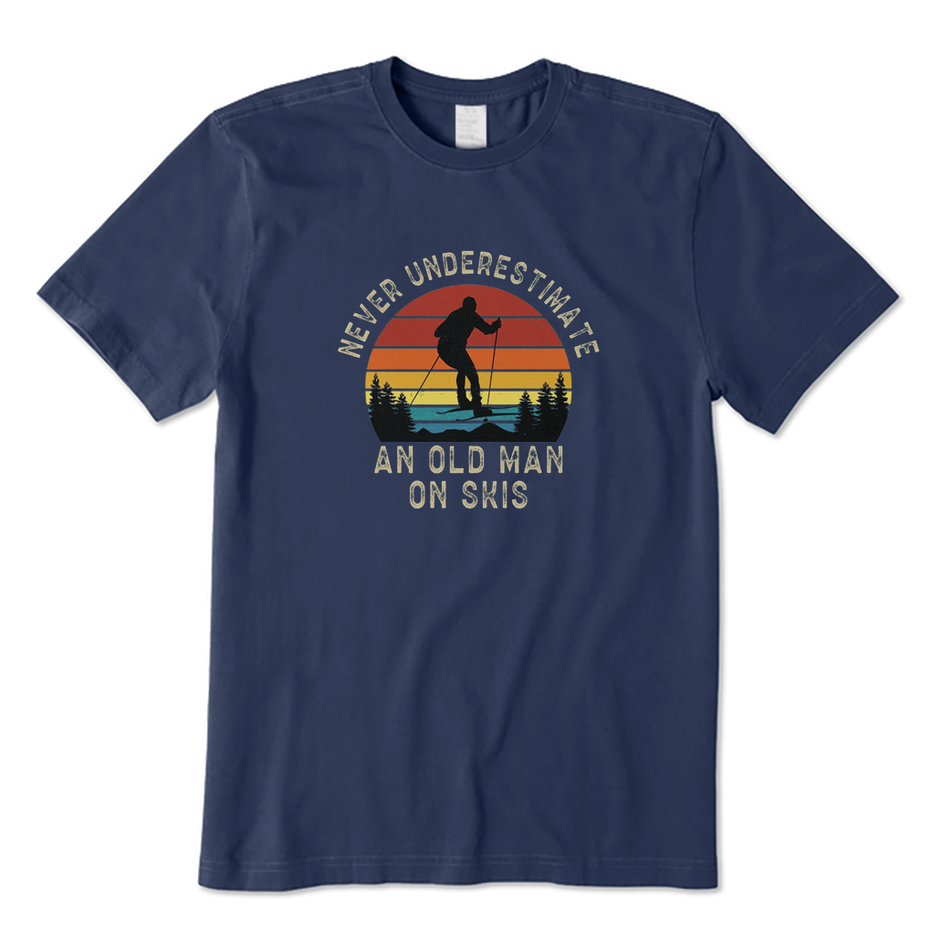 Never Underestimate An Old Man on Skis T-shirt