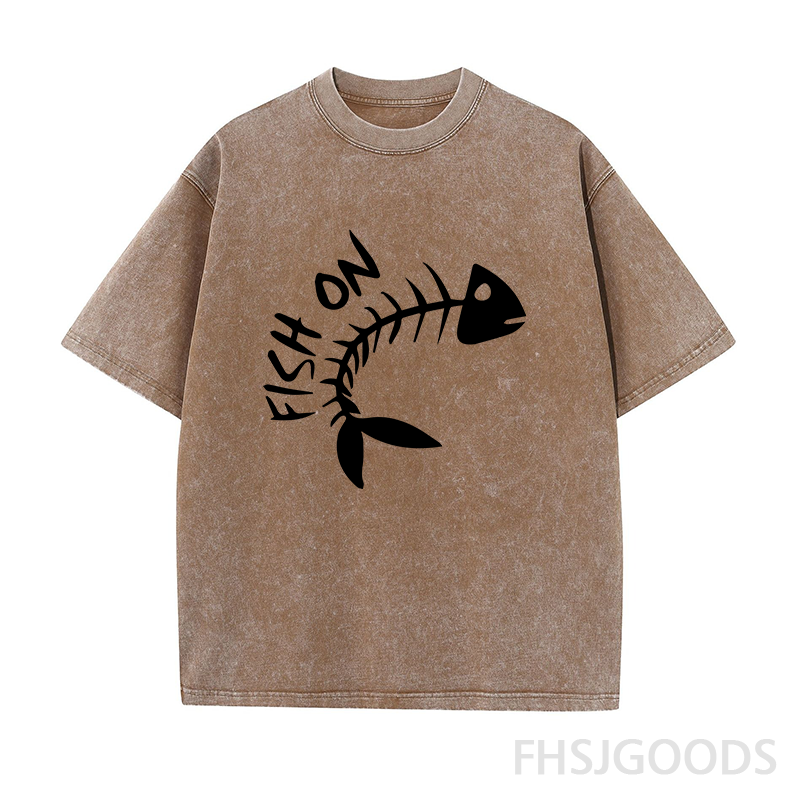 Fish On Unisex Distressed T-Shirt